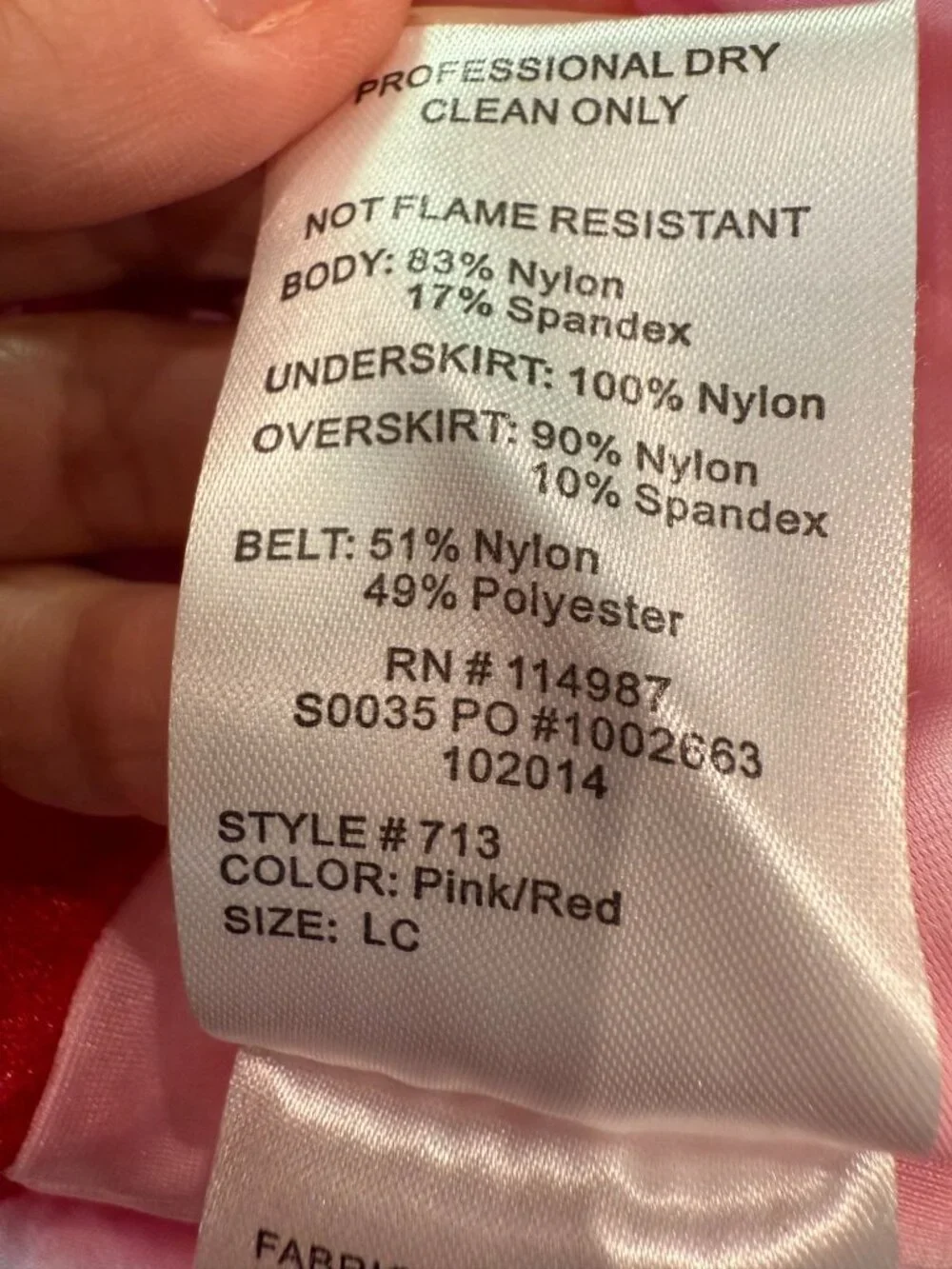 Revolution Dancewear Girl's Pink & Red Leotard Dress Costume Size LC